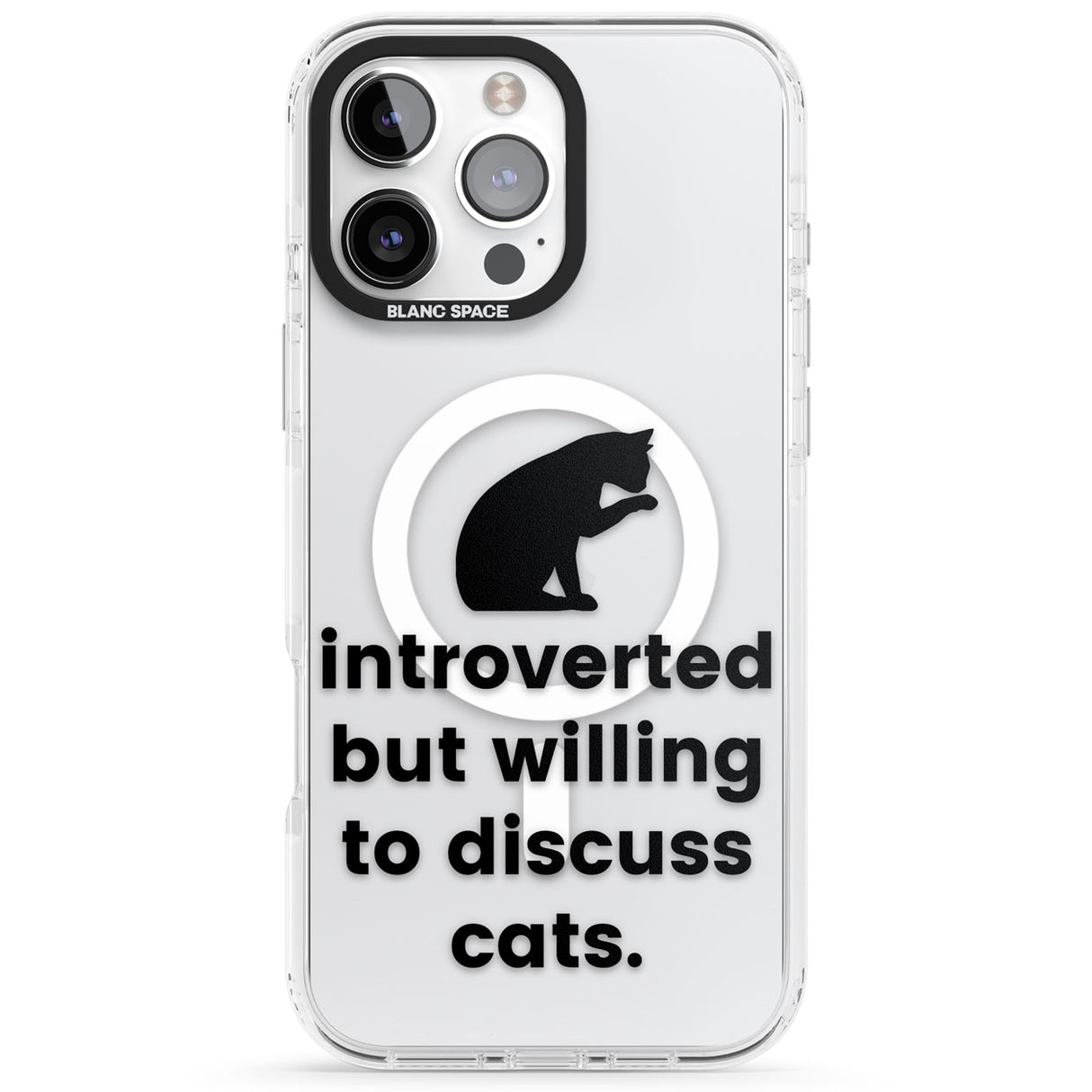 Introverted But Willing To Discuss Cats Impact Magsafe Phone Case for iPhone 16 Pro, iPhone 16 Pro Max