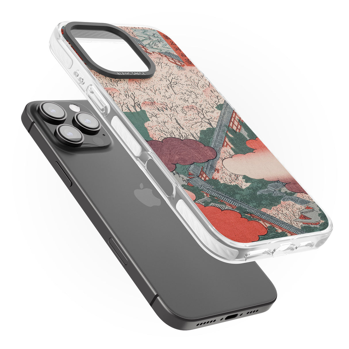 iPhone 16 Pro Max Vintage Japanese Illustrations Japanese City Black Impact Phone Case