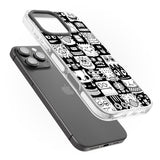 iPhone 16 Pro Max Checkerboard Heads Black Impact Phone Case