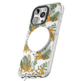 iPhone 16 Pro Max ClearTiger & Fern Jungle Cat Pattern Black Impact Phone Case