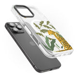 iPhone 16 Pro Max Large Jaguar Clear Jungle Cat Pattern Black Impact Phone Case