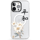 Peace and Flowers Impact Magsafe Phone Case for iPhone 16 Pro, iPhone 16 Pro Max