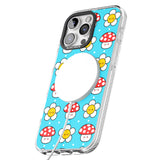 iPhone 16 Pro Max Shroom Bunnies Kawaii Pattern Black Impact Phone Case