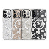 iPhone 16 Pro Max Adorable Mixed Animals Pattern (Clear) Black Impact Phone Case