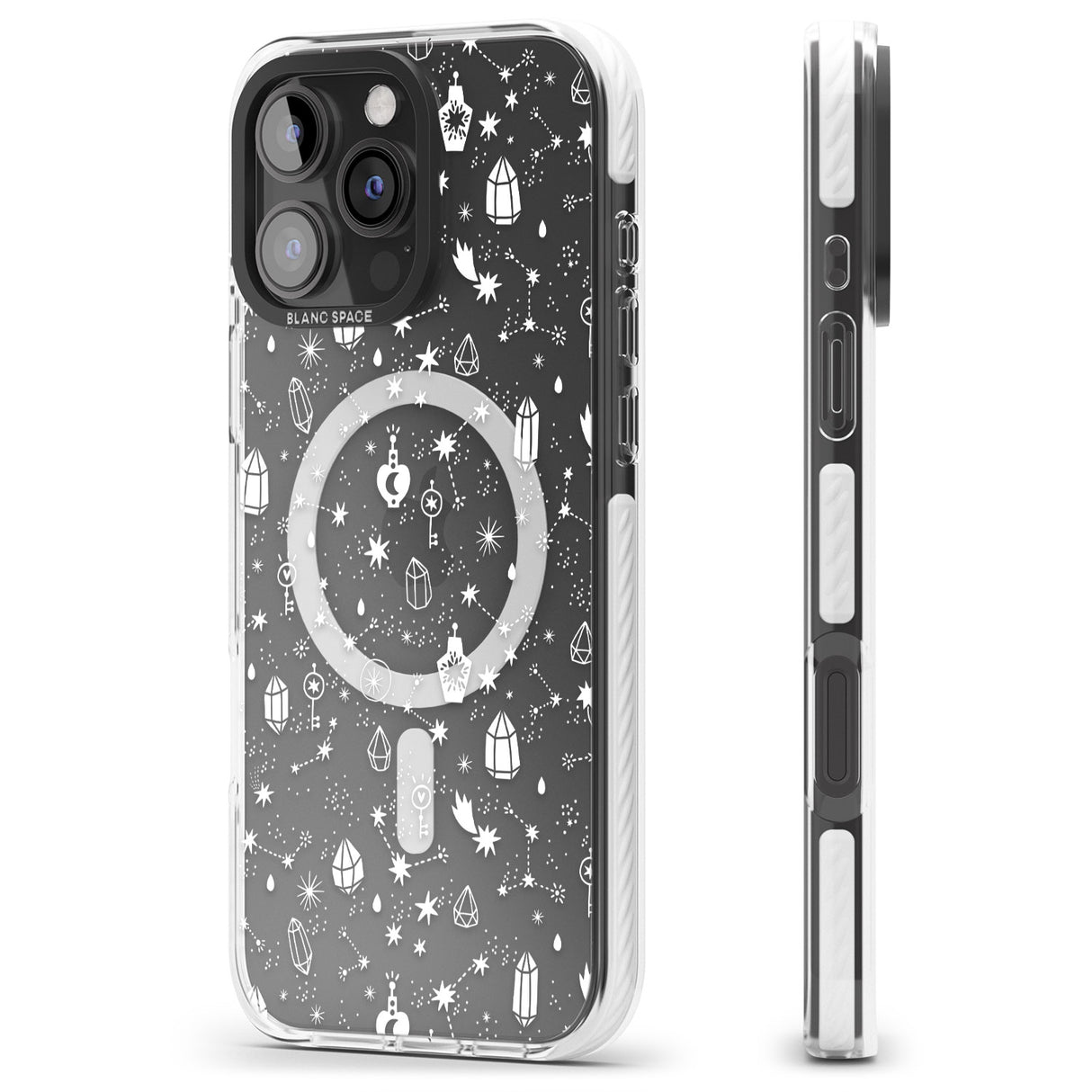 iPhone 16 Pro Max White Magic Black Impact Phone Case