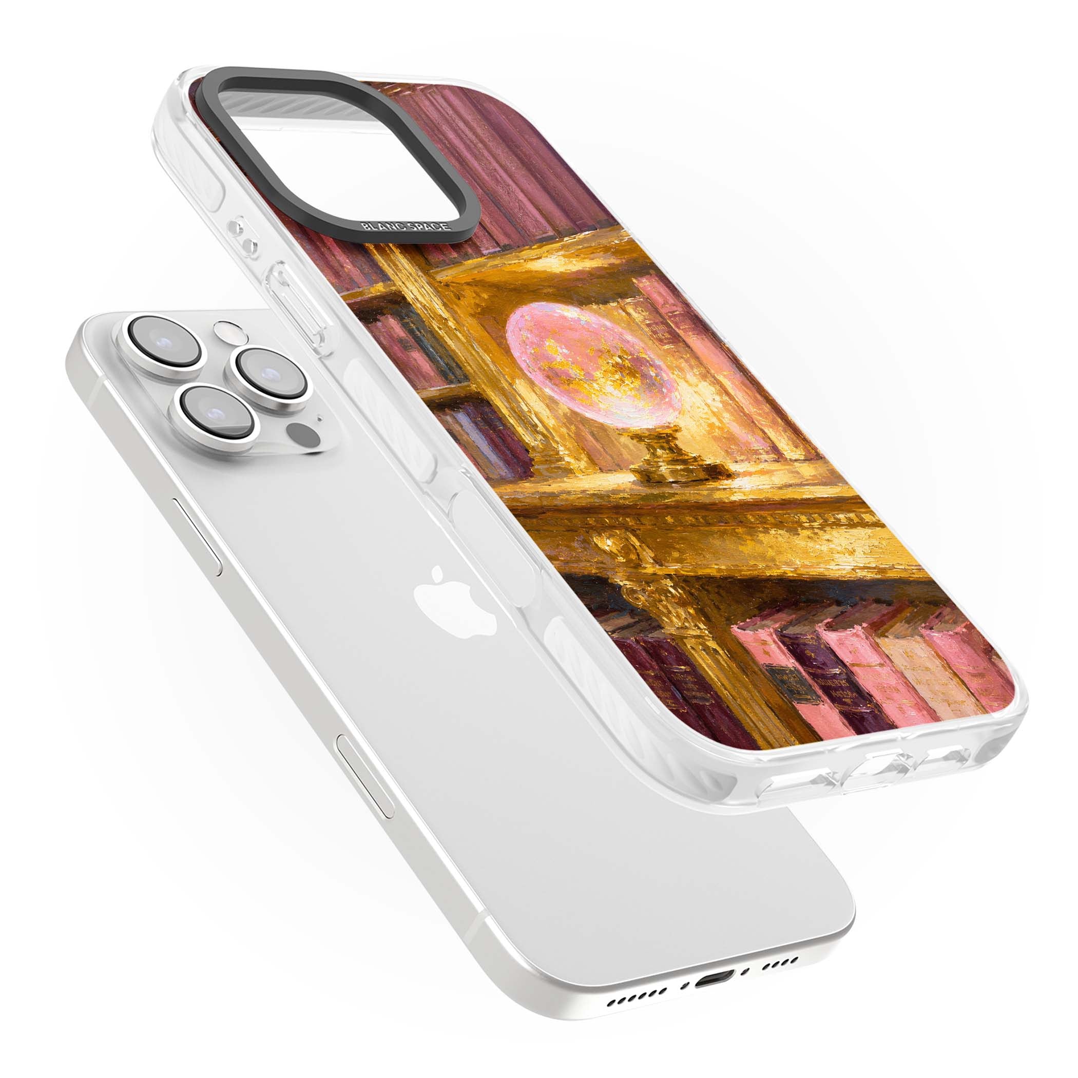 Gilded Library dark academia iPhone case featuring an oil painted crystal ball on a gilded library shelf with vintage | Impact Magsafe case for iPhone 16 Pro, iPhone 16 Pro Max