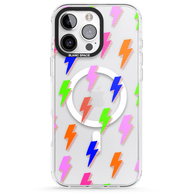 iPhone 16 Pro Max Rainbow Pop Lightning Black Impact Phone Case