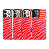 iPhone 16 Pro Max Pink & Red Distorted Line Black Impact Phone Case