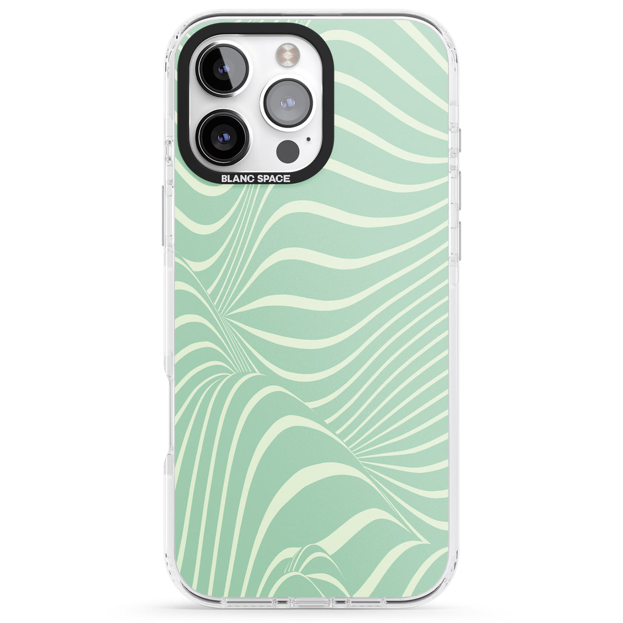 iPhone 16 Pro Max Mint Green Distorted Line Black Impact Phone Case