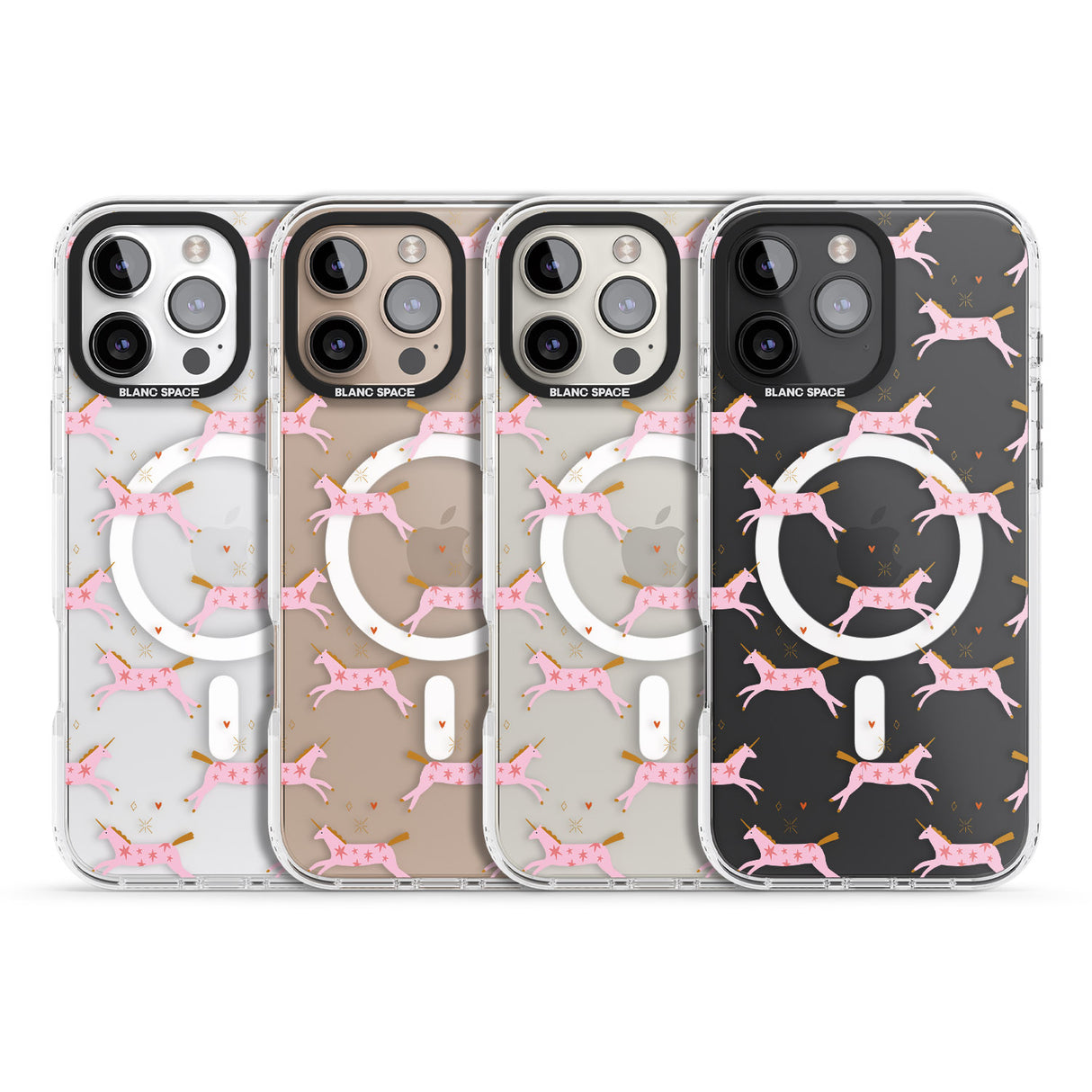 iPhone 16 Pro Max Pink Unicorns Black Impact Phone Case