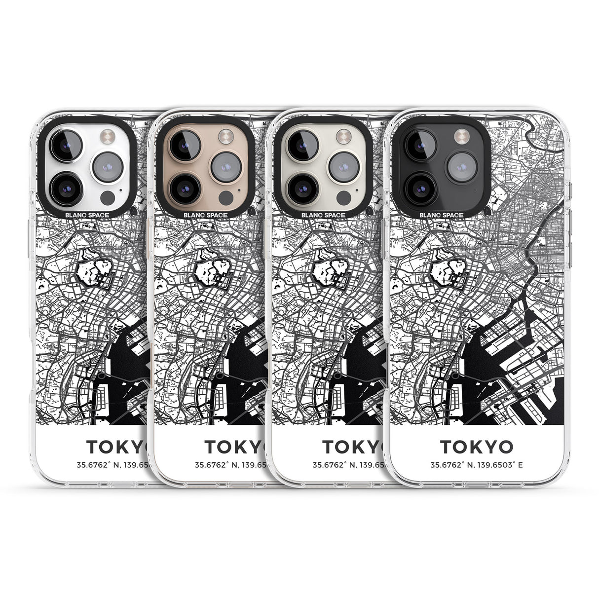 iPhone 16 Pro Max Map of Tokyo, Japan Black Impact Phone Case