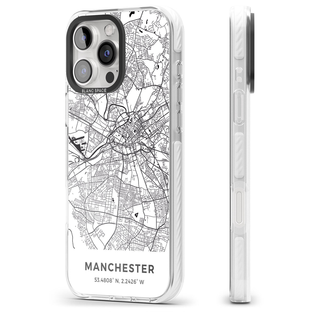 iPhone 16 Pro Max Map of Manchester, England Black Impact Phone Case