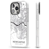 iPhone 16 Pro Max Map of Newcastle, England Black Impact Phone Case