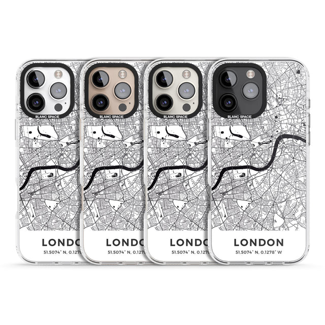 iPhone 16 Pro Max Map of London, England Black Impact Phone Case