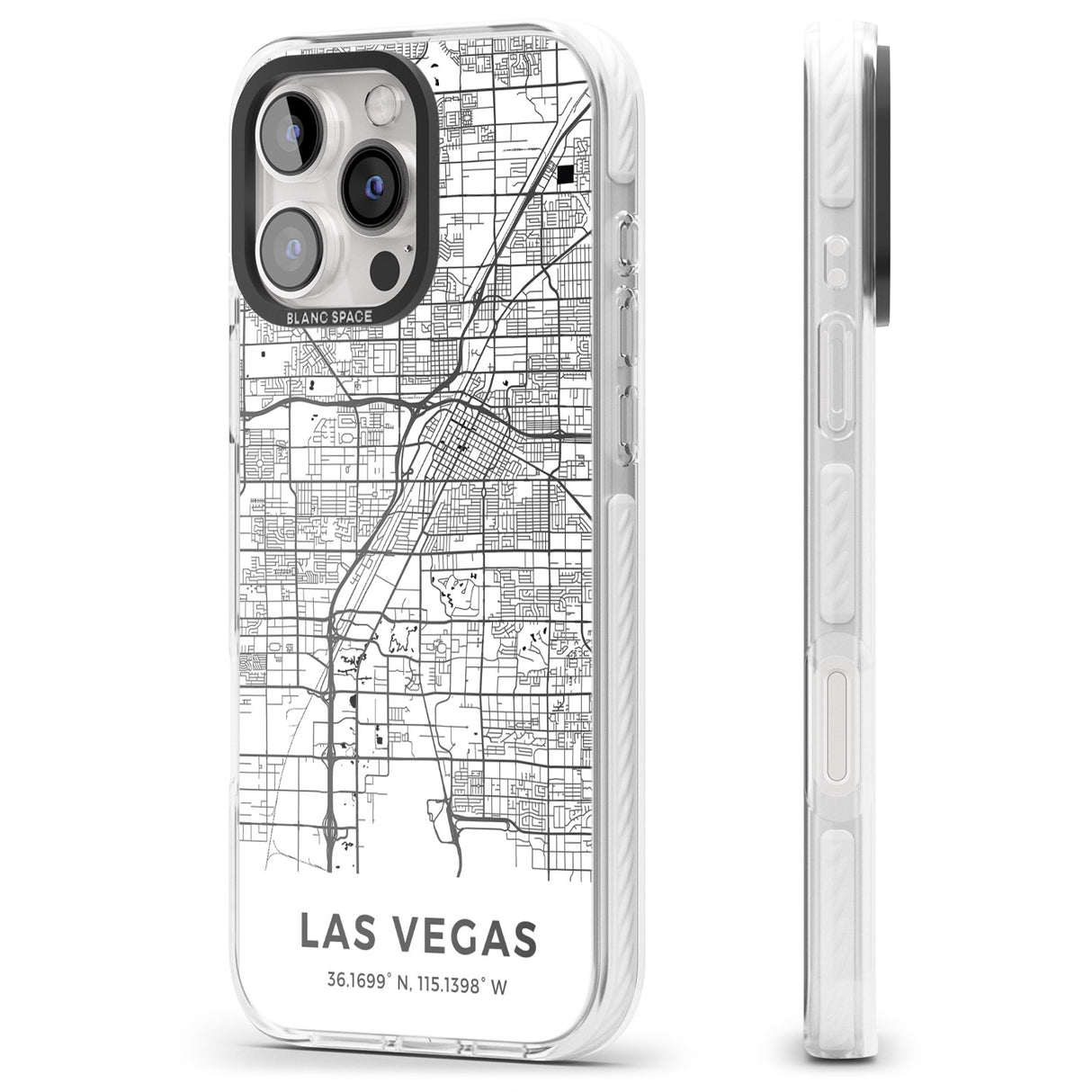 iPhone 16 Pro Max Map of Las Vegas, Nevada Black Impact Phone Case