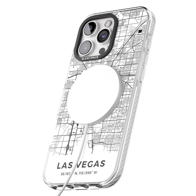 iPhone 16 Pro Max Map of Las Vegas, Nevada Black Impact Phone Case