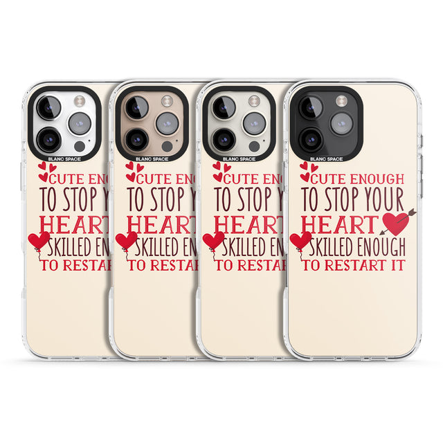 iPhone 16 Pro Max Medical Design Cute Enough to Stop Your Heart Black Impact Phone Case