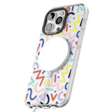 iPhone 16 Pro Max Colourful Squiggles Memphis Retro Pattern Design Black Impact Phone Case