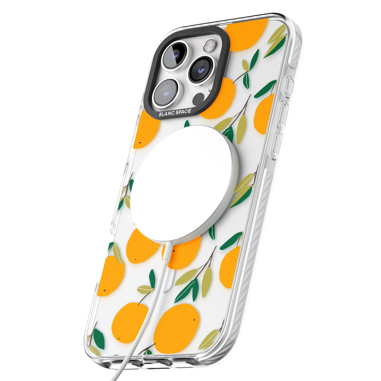 iPhone 16 Pro Max Oranges Pattern Black Impact Phone Case