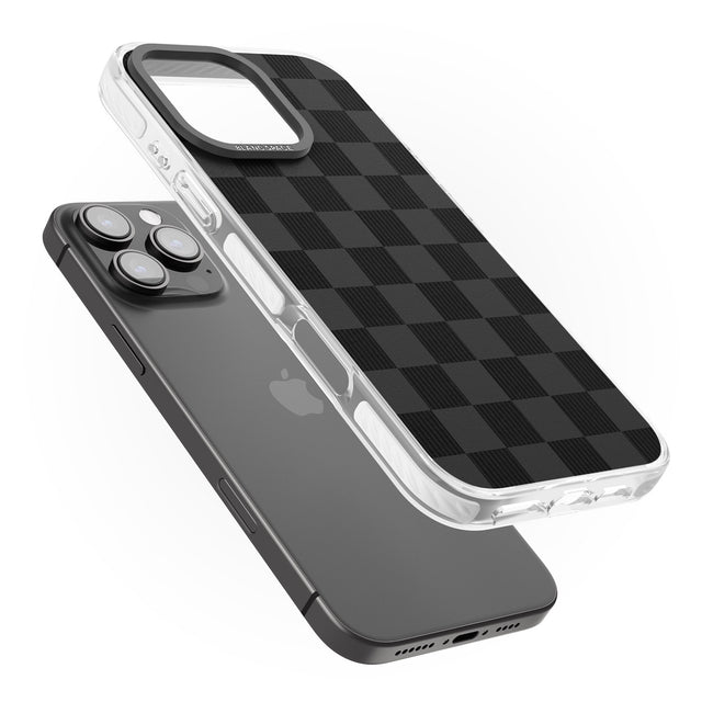 iPhone 16 Pro Max BLACK CHECKERED Black Impact Phone Case + Magsafe