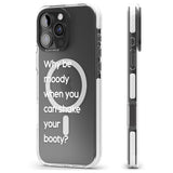 iPhone 16 Pro Max Why be moody? (White) Black Impact Phone Case