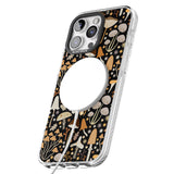 iPhone 16 Pro Max Sentimental Mushrooms Pattern Black Impact Phone Case