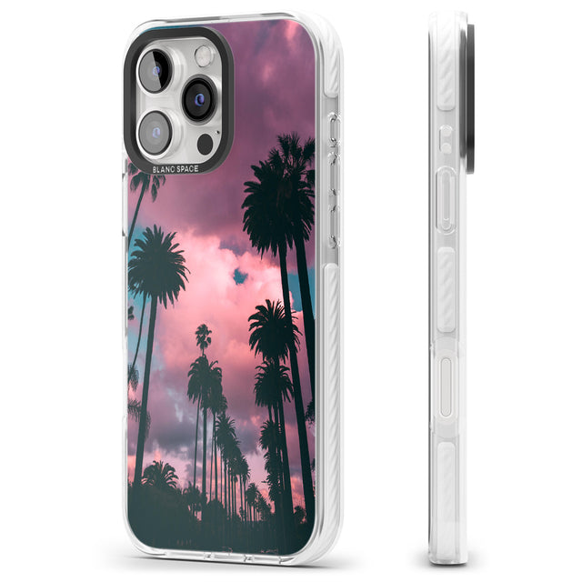 iPhone 16 Pro Max Palm Tree Sunset Photograph Black Impact Phone Case