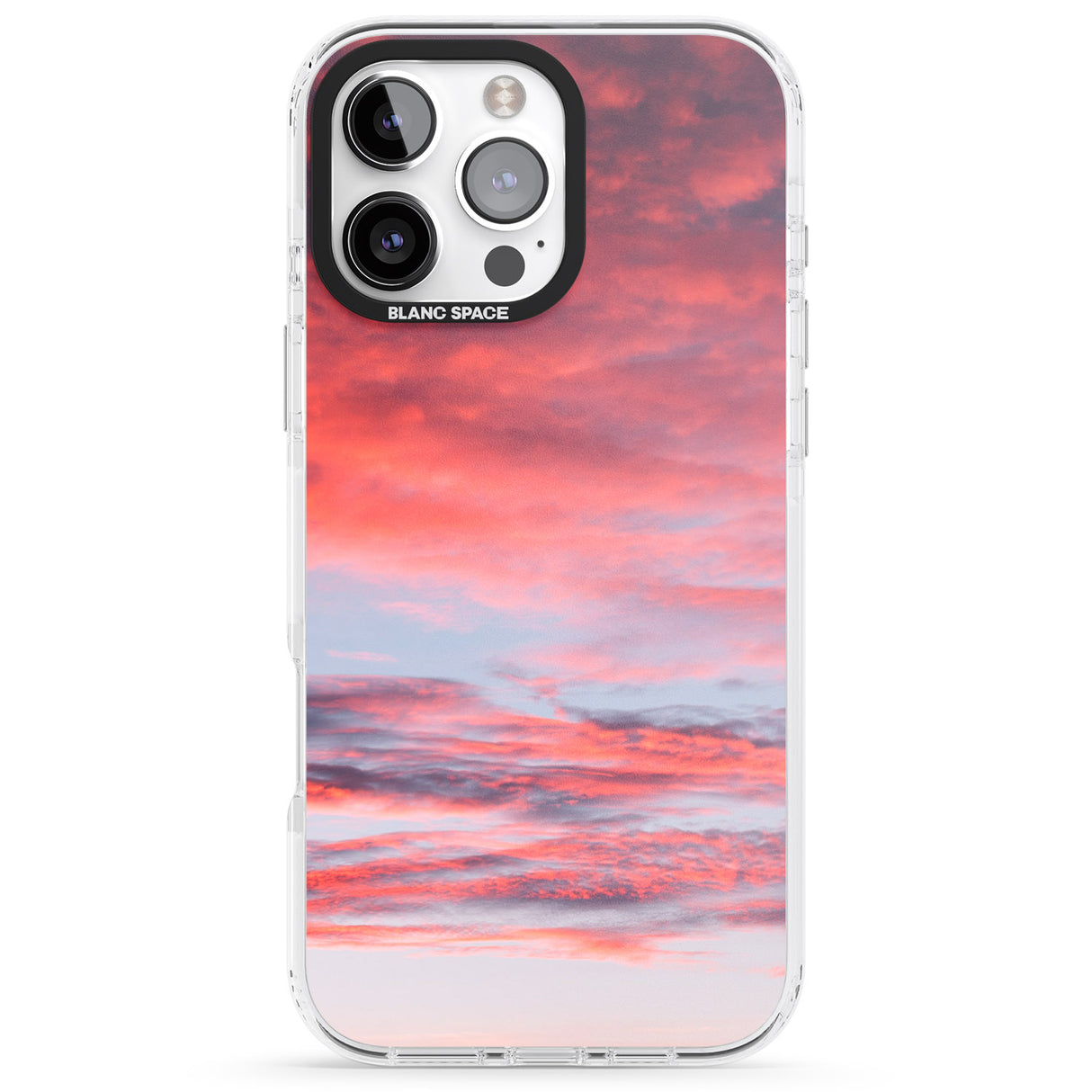 iPhone 16 Pro Max Pink Cloudy Sunset Photograph Black Impact Phone Case