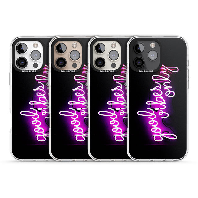 iPhone 16 Pro Max Good Vibes Only Pink Neon Black Impact Phone Case