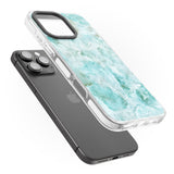 iPhone 16 Pro Max Turquoise Aqua Onyx Marble Black Impact Phone Case