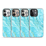 iPhone 16 Pro Max Bright Blue Onyx Marble Black Impact Phone Case