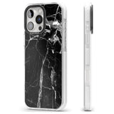 iPhone 16 Pro Max Black Onyx Marble Texture Black Impact Phone Case