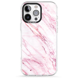 iPhone 16 Pro Max White & Pink Onyx Marble Texture Black Impact Phone Case