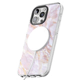 iPhone 16 Pro Max Soft Pink & Yellow Onyx Marble Black Impact Phone Case