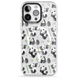 iPhone 16 Pro Max Watercolour Panda Pattern Black Impact Phone Case