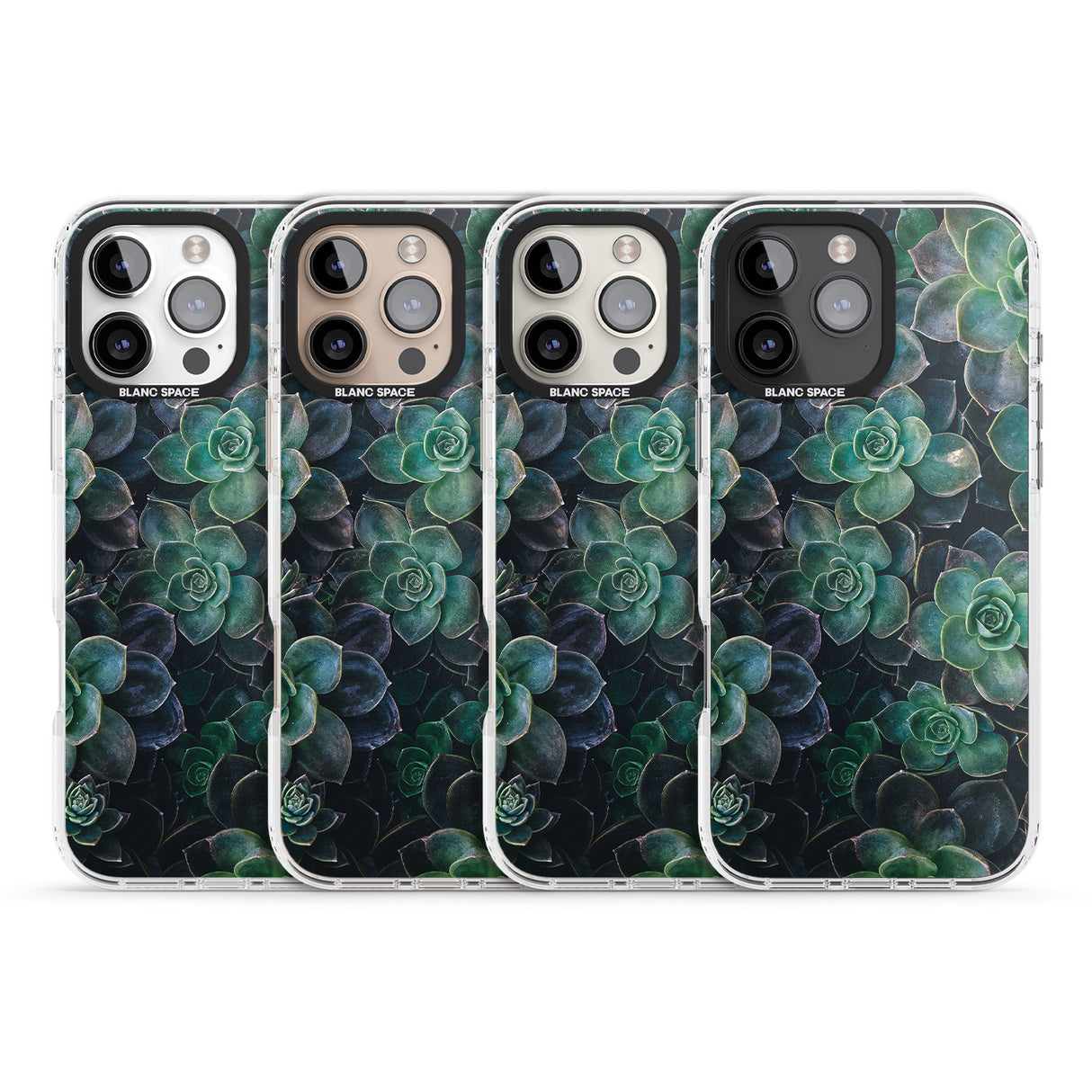 iPhone 16 Pro Max Succulents - Real Botanical Photographs Black Impact Phone Case