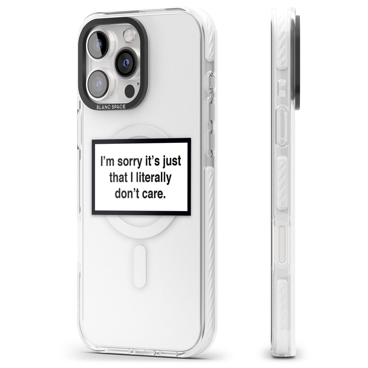 iPhone 16 Pro Max I Literally Don't Care Black Impact Phone Case