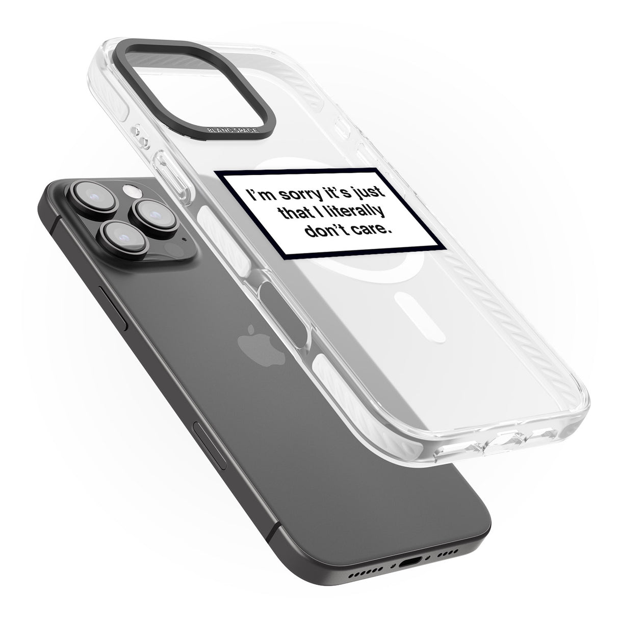 iPhone 16 Pro Max I Literally Don't Care Black Impact Phone Case