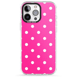 iPhone 16 Pro Max Pink Polka Dot Black Impact Phone Case