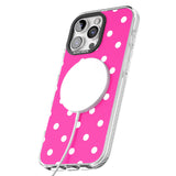 iPhone 16 Pro Max Pink Polka Dot Black Impact Phone Case