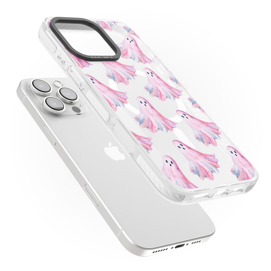 Pink Ghosts Impact Magsafe Phone Case for iPhone 16 Pro, iPhone 16 Pro Max