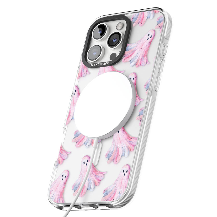 Pink Ghosts Impact Magsafe Phone Case for iPhone 16 Pro, iPhone 16 Pro Max