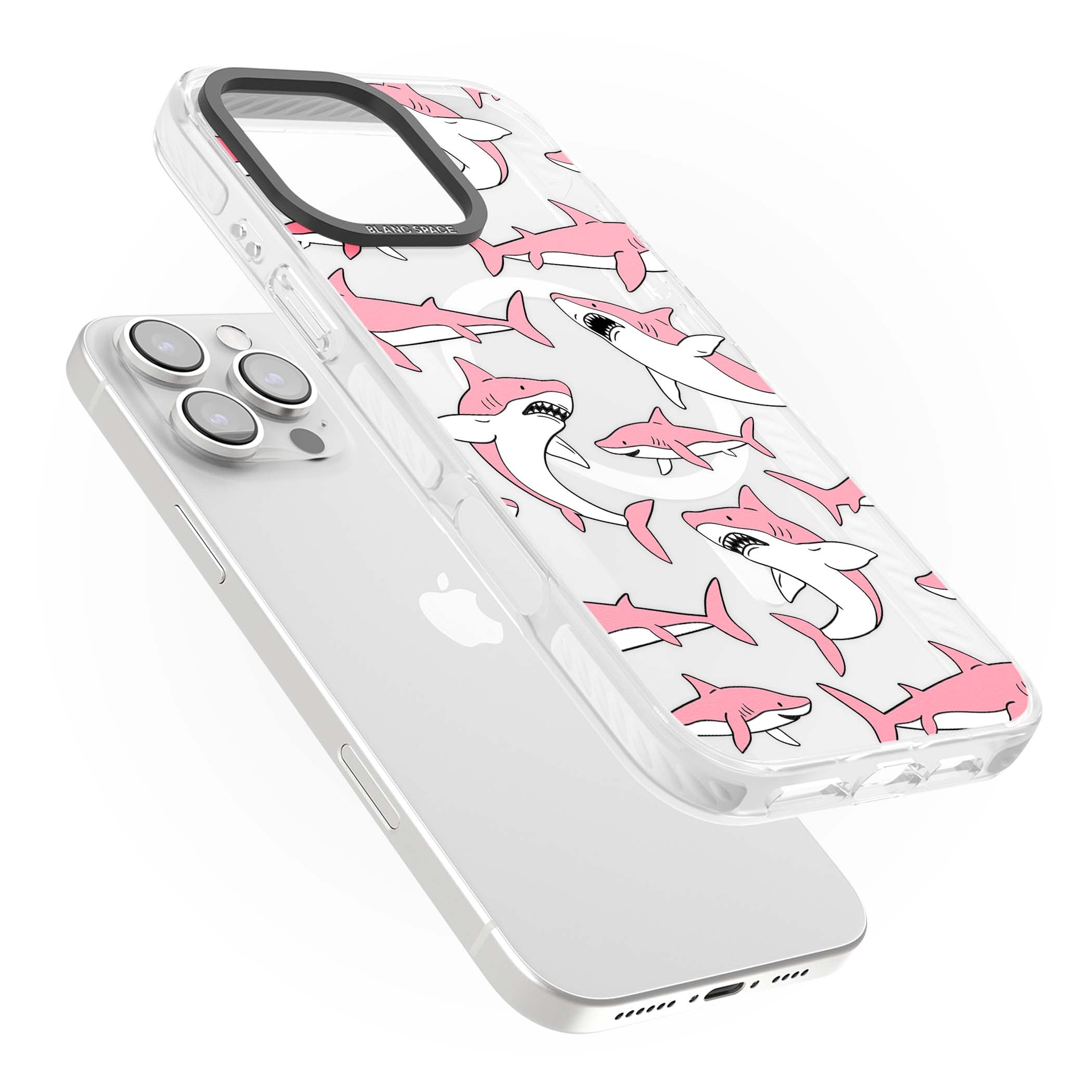 Bubblegum Sharks for her iPhone case | Impact Magsafe case for iPhone 16 Pro, iPhone 16 Pro Max