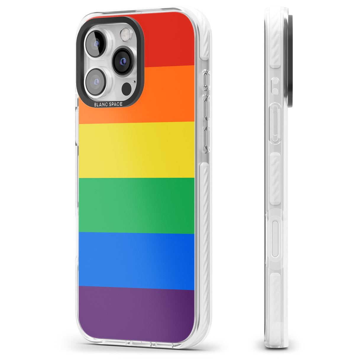 iPhone 16 Pro Max Rainbow Stripes Black Impact Phone Case