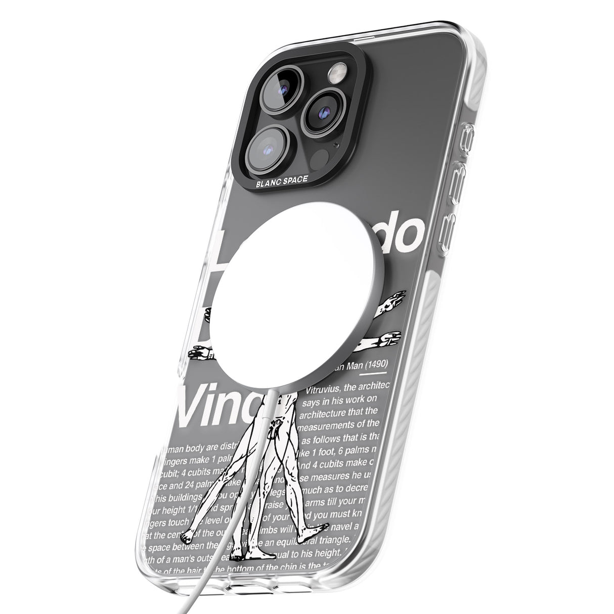 iPhone 16 Pro Max Vitruvian Man Black Impact Phone Case