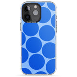 iPhone 16 Pro Max Abstract Retro Shapes: Blue Dots Black Impact Phone Case