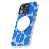 iPhone 16 Pro Max Abstract Retro Shapes: Blue Dots Black Impact Phone Case