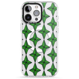 iPhone 16 Pro Max Emerald Stars Pattern (Clear) Black Impact Phone Case