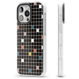 iPhone 16 Pro Max Earthtone Black Geometric Grid Black Impact Phone Case