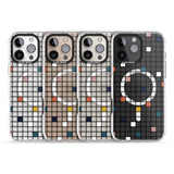 iPhone 16 Pro Max Earthtone Clear Geometric Grid Black Impact Phone Case